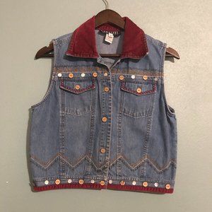 Signature by Jerell Vintage Embroidered Denim Vest